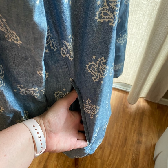 Gap 1969 Button up paisley denim dress - Picture 6 of 7